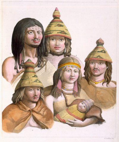 Details of headdresses in North West America by Gallo Gallina